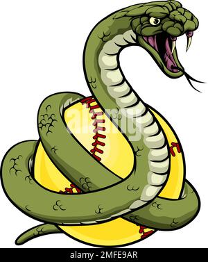 Kobra Snake Softball Tiersport-Team-Maskottchen Stock Vektor