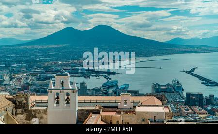 Panoramablick auf Neapel, Italien Stockfoto