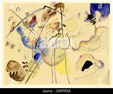 Wassily Kandinsky, unbenannt (Improvisation), abstraktes Gemälde in Aquarell über Bleistift, 1911-1912 Stockfoto