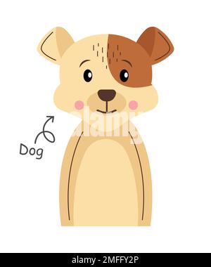 Hund. Zeichentrickfigur. Vector . Stock Vektor