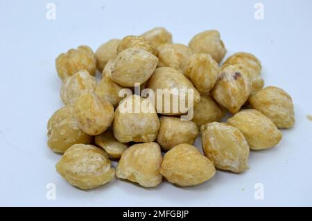 Kemiri Auch Bekannt Als Candleberry, Indian Walnut, Kemiri, Lackbaum, Nuez De La India, Buah Keras, Godou, Kukui Nut Tree Stockfoto