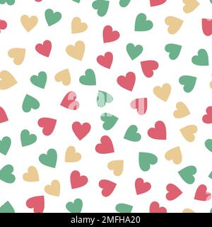 Nahtloses Muster mit bunten Herzen Stock Vektor