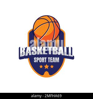 Vektorbild des Logos des Basketball Clubs. Basketball Club Logo Template Creator für Sportmannschaft Vector Stock Vektor
