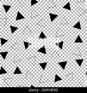 Schwarz-weißer Grunge abstraktes nahtloses Muster mit Dreiecken. Grunge Dreiecke Hintergrund Stock Vektor