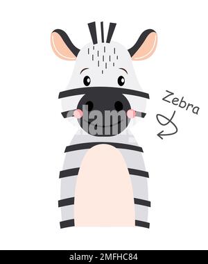 Zebra . Zeichentrickfigur. Vector . Stock Vektor