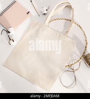 Umweltfreundliche Einkaufstasche aus Baumwolle Stockfoto