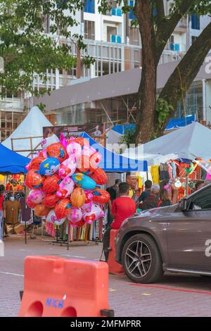 Brickfields, Malaysia - 22. Oktober 2022 Deepavali Feier Basar am Straßenrand von Little India, Kuala Lumpur. Stockfoto