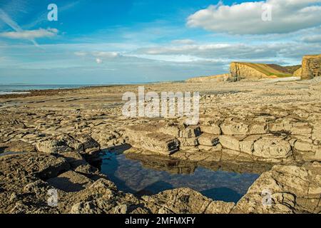 Nash Point Rock Beach Glamorgan Heritage Coast South Wales Stockfoto