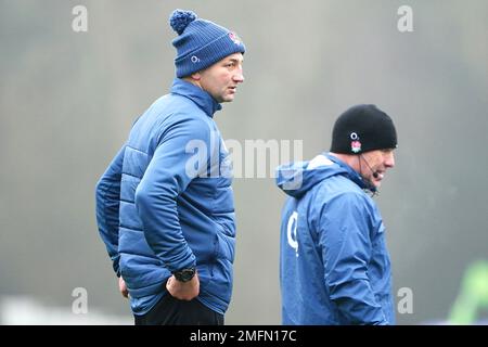 Während einer Schulung im Honda England Rugby Performance Centre, Bagshot. Bilddatum: Mittwoch, 25. Januar 2023. Stockfoto