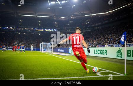 Gelsenkirchen, Deutschland. 24. Januar 2023. Dominik Szoboszlai (RBL) FC Schalke 04 – RB Leipzig Bundesliga 24.01.2023 Copyright (nur für journalistische Stockfoto