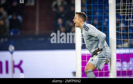 Gelsenkirchen, Deutschland. 24. Januar 2023. Alexander Schwolow (S04) FC Schalke 04 – RB Leipzig Bundesliga 24.01.2023 Copyright (nur für journalistische Stockfoto