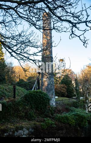 Ein Schornsteinstapel bei Wheal Martyn Clay arbeitet in Cornwall Stockfoto