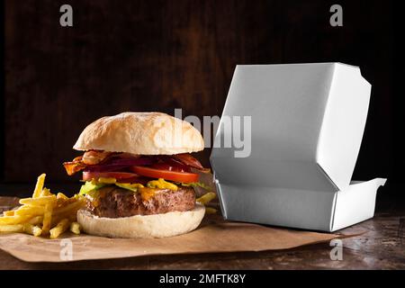 Vorderansicht leckere Burger-Auswahl Stockfoto