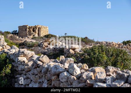 Ruine, Nisida Koufonision, Koufonisia Inselgruppe innerhalb der kleinen Kykladen, Griechenland Stockfoto