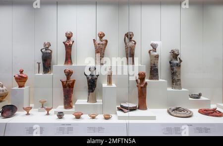 Antike Funde in Mykene, griechische archäologische Stätte, Peloponnes, Griechenland Stockfoto