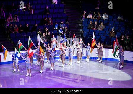 Espoo, Finnland. 25. Januar 2023. Eröffnungszeremonie bei der ISU European Figure Skating Championships 2023 in Espoo Metro Areena am 25. Januar 2023 in Espoo, Finnland. Kredit: Raniero Corbelletti/AFLO/Alamy Live News Stockfoto