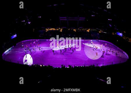 Espoo, Finnland. 25. Januar 2023. Eröffnungszeremonie bei der ISU European Figure Skating Championships 2023 in Espoo Metro Areena am 25. Januar 2023 in Espoo, Finnland. Kredit: Raniero Corbelletti/AFLO/Alamy Live News Stockfoto