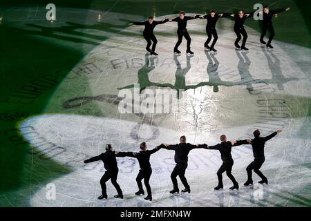 Espoo, Finnland. 25. Januar 2023. Eröffnungszeremonie bei der ISU European Figure Skating Championships 2023 in Espoo Metro Areena am 25. Januar 2023 in Espoo, Finnland. Kredit: Raniero Corbelletti/AFLO/Alamy Live News Stockfoto