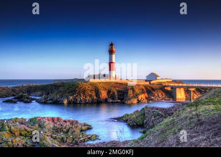 Boddamer Leuchtturm in der Nähe von peterhead aberdeenshire scotland. Stockfoto