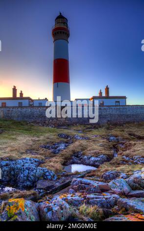 Boddamer Leuchtturm in der Nähe von peterhead aberdeenshire scotland. Stockfoto