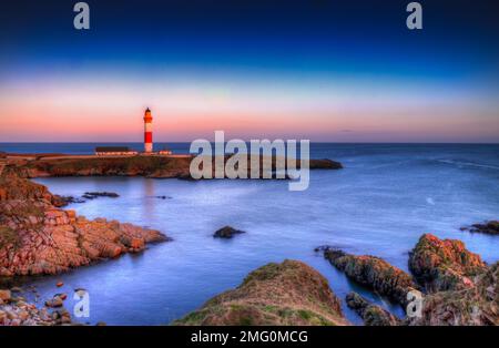 Boddamer Leuchtturm in der Nähe von peterhead aberdeenshire scotland. Stockfoto