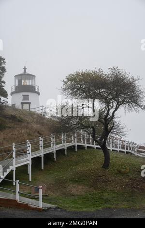 Owl Heads Light schützt Roackland Harbor an der westlichen Penobscot Bay Stockfoto