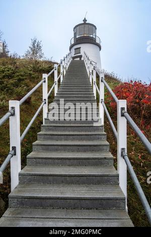 Owl Heads Light schützt Roackland Harbor an der westlichen Penobscot Bay Stockfoto