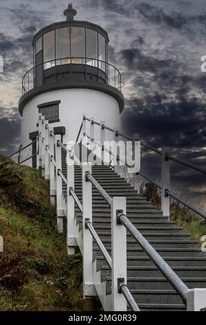 Owl Heads Light schützt Roackland Harbor an der westlichen Penobscot Bay Stockfoto