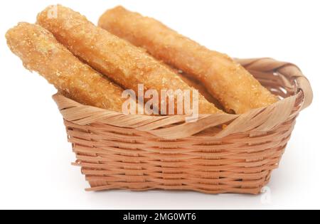 Murali mit Zuckerbeschichtung, eine beliebte Wüste des indischen Subkontinents Stockfoto