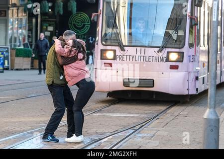 Konsumenten der Freizeitdroge Spice auf den Straßen von Sheffield Stockfoto