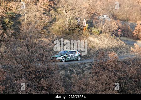 WRC2 MONTE CARLO 2023 Bulacia Marco - Coronado Jiménez Axel ES10/13 , Puimichel, FRANKREICH, 21/01/2023 Florent 'MrCrash' B. Stockfoto