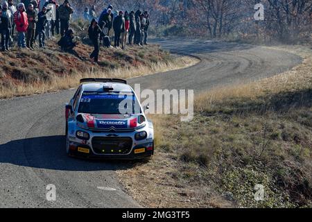 WRC2 MONTE CARLO 2023 Johnston Sean - Kihurani Alexander ES10/13 , Puimichel, FRANKREICH, 21/01/2023 Florent 'MrCrash' B.. Stockfoto