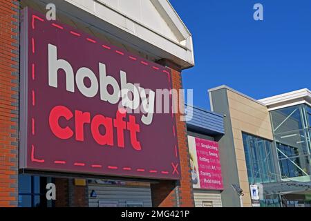 HobbyCraft, JunctionNINE Retail Park, Warrington, Cheshire, England, UK, WA2 8TW Stockfoto