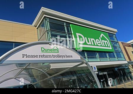 Dunelm, Wohnhaus, JunctionNINE Retail Park, Warrington, Cheshire, ENGLAND, GROSSBRITANNIEN, WA2 8TW Stockfoto