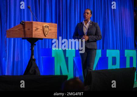 New York, Usa. 25. Januar 2023. Police Commissioner Keechant Sewell hält 2023 State of NYPD-Ansprache beim jährlichen Frühstück der New York City Police Foundation in der Cipriani 42. Street (Foto von Lev Radin/Pacific Press) Kredit: Pacific Press Production Corp./Alamy Live News Stockfoto