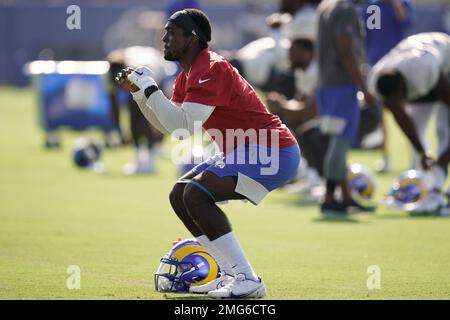 Los Angeles Rams quarterback Bryce Perkins against the Denver Broncos  during the first half of an NFL preseason football game, Saturday, Aug. 28,  2021, in Denver. (AP Photo/David Zalubowski Stock Photo - Alamy