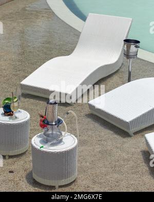 Hookah auf dem Tisch. bali Stockfoto