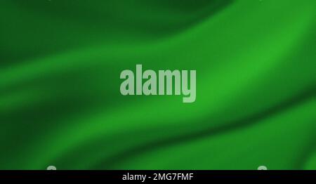 Grüner Vorhanghintergrund, einfarbiges, gradientengrünes Wellenbanner, dunkles, lebendiges Hintergrunddesign Stockfoto