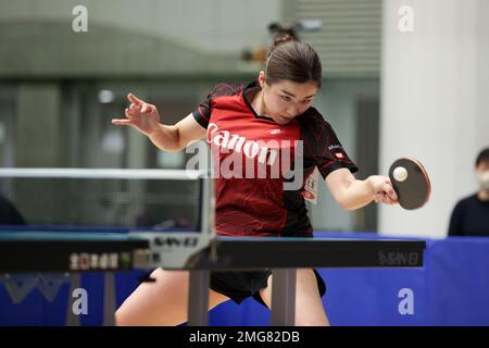 Tokio, Japan. 25. Januar 2023. Megumi Hayashi Tischtennis : Alle Japan Table Tennis Championships 2023 Frauen Singles 2. Runde im Tokyo Metropolitan Gymnasium in Tokio, Japan . Kredit: AFLO SPORT/Alamy Live News Stockfoto