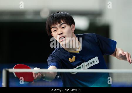 Tokio, Japan. 25. Januar 2023. Tonin Ryuzaki Tischtennis : Alle japanischen Tischtennis-Meisterschaften 2023 Singles für Männer 2. Runde im Tokyo Metropolitan Gymnasium in Tokio, Japan . Kredit: AFLO SPORT/Alamy Live News Stockfoto