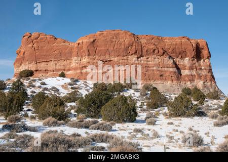Square Butte ist eine eigenartige Felsformation im Coconino County, Arizona. Stockfoto