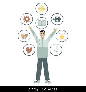 Persönliches Wachstum - eine einfache Vektordarstellung Stock Vektor