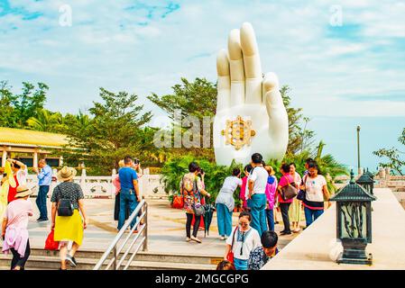 Sanya, Insel Hainan, China - 26. November 2018: Nanshan Buddhism Cultural Zone. Blick auf den buddhistischen Kulturpark Nanshan Stockfoto