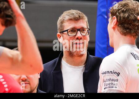 PalaPanini, Modena, Italien, 25. Januar 2023, Stefan Hubner Cheftrainer der SVG Luneburg (SVG Luneburg) während der Valsa Group Modena vs SVG Luneburg - Vol Stockfoto