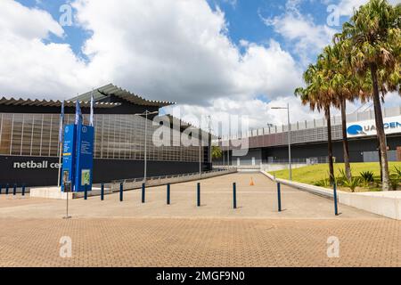 Sydney Olympic Park s[Häfen Arenen einschließlich Netball Central Indoor Sportanlage, Western Sydney, NSW, Australien Stockfoto