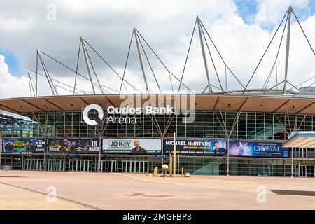 Qudos Bank Arena Stadion und Veranstaltungsort, Außenansicht, Sydney Olympic Park, Greater Western Sydney, NSW, Australien Stockfoto