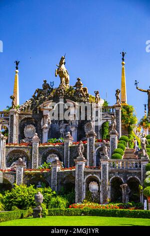 Barockgarten im italienischen Stil auf der Isola Bella, auf den Inseln der Insel borromee im Lago Maggiore, Italien Stockfoto
