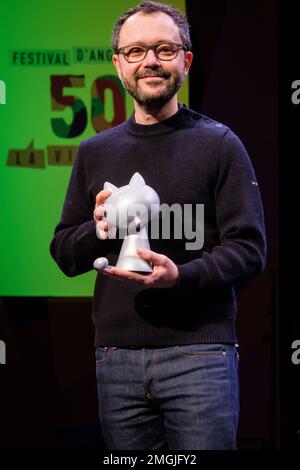 Riad Sattouf, Gewinner des „Grand Prix de la ville d'Angoulême“ (Hauptpreis), nimmt an der Eröffnungsnacht des Angoulême International 50. Teil Stockfoto