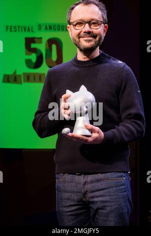 Riad Sattouf, Gewinner des „Grand Prix de la ville d'Angoulême“ (Hauptpreis), nimmt an der Eröffnungsnacht des Angoulême International 50. Teil Stockfoto