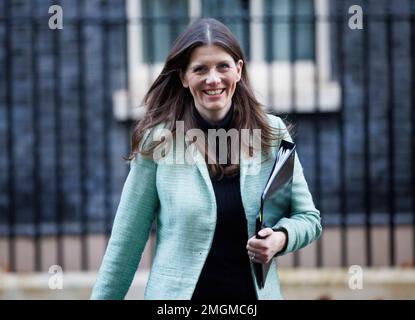 Michelle Donelan, Staatssekretärin für Digital, Kultur, Medien und Sport in der Downing Street. Sie wird ihre Arbeit im Mutterschaftsurlaub bald aufgeben. Stockfoto